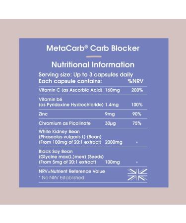 MetaCarb Carb Blocker Capsules | High Strength White Kidney Bean Extract | UK Made | 90 Capsules - Buy Online on GoSupps.com