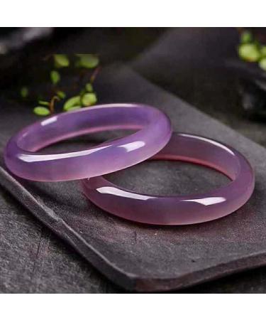Natural Purple Agate Jade Bangle Bracelet for Women Bracelet Round Bangle Jade Gemstone Bracelet Jewelry with Vintage High End Jewellery Gift 62mm - Buy Online on GoSupps.com