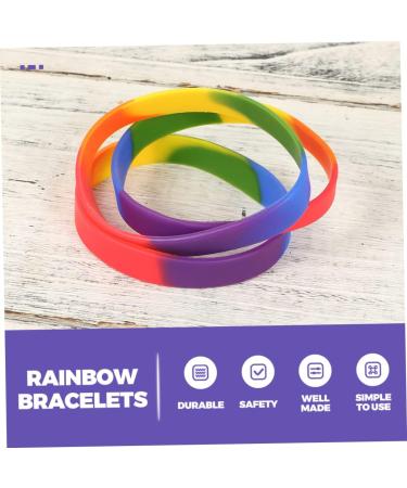 MAGICLULU 24 Pcs Rainbow Bracelet Women's Bracelets Bracelet for Women Friendship Jewelry Rainbow Rubber Wristbands Expandable Bangle Bracelet Pride Friendship Bracelet Lgbt Bracelet Miss Colorfulx3pcs 6.5X6.5X1CMx3pcs - Buy Online on GoSupps.com