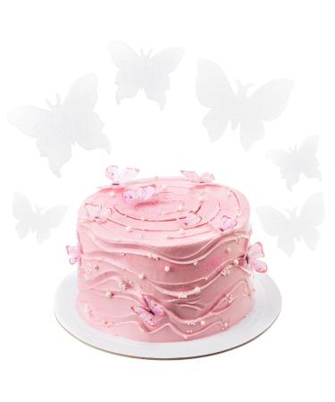 Rapidbok 50 pieces of butterflies decorative cake edible edible rice paper cake decoration tortendendeco butterflies edible white butterfly cupcake topper for wedding birthday party cake decoration