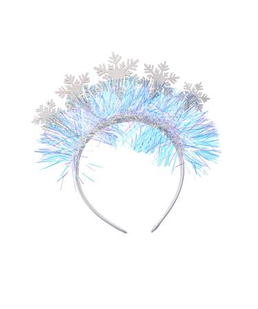 Nereds Snowflake Headband Glitter Snowflake Head Bopper Merry Christmas Hairbands Snowflake Hair Accessories for Xmas Party