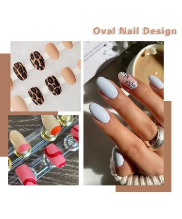 Sethexy Short Oval False Nails 500Pcs - Full Cover Acrylic Nail Tips for Art Design - Clear - Buy Online on GoSupps.com