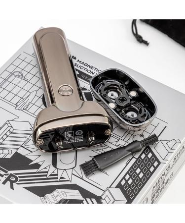 Men's electric razor portable mini razor small smart beard knife dry and wet available USB charging a gift for dad's boyfriend (Bright silver) - Buy Online on GoSupps.com