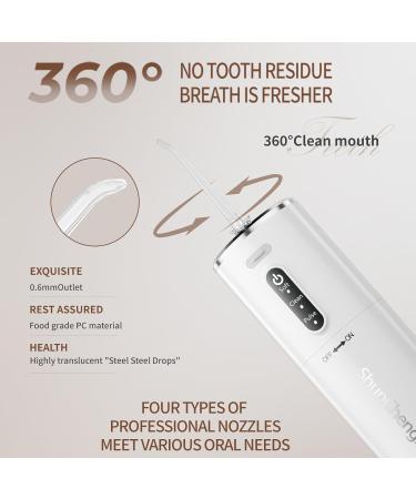 Portable Water Dental Flosser - Rechargeable Oral Irrigator IPX7 Waterproof Perfect for Home & Travel Teeth Cleaning (Pearl White - Buy Online on GoSupps.com