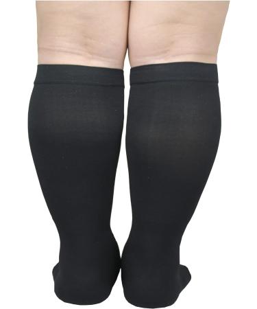3XL Wide Plus Size Calf Compression Socks 20-30 mmHg for Men and Women - Black XXX-Large 3XL - Buy Online on GoSupps.com