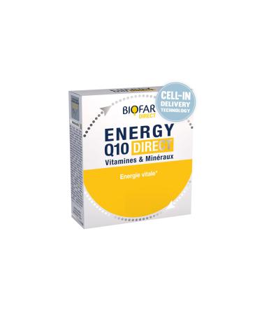 BIOFAR – ENERGY Q10 DIRECT - Multi-Vitamin and Minerals - Energy and Vitality - Fruity Taste - No Sugars or Artificial Coloring - 14 Orodispersible Sticks (No Water) - 42g