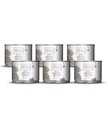 Mjamjam - Premium wet food for cats - duo of juicy chicken & rabbits on the damped pumpkin 6 -pack (6 x 200 g) grain free with extra meat chicken + rabbits 200 g (6 Pack)