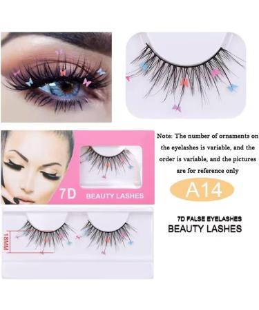 False Lashes W/Colorful Heart/Black Heart/Colorful Flower/Butterfly Makeup DIY Dramatic Glitter Sequin Lashes Comfortable (Color : Butterfly) - Buy Online on GoSupps.com