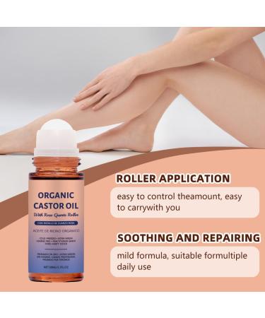 LAKPYN 50ml organic castor oil with quartz roller organic castor oil roll on gently nourishes the skin - Buy Online on GoSupps.com