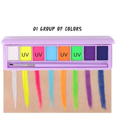 Yeweian 8-Color Water Activated Eyeliner Palette - Neon Face Paint & UV Glow Makeup Kit - Buy Online on GoSupps.com