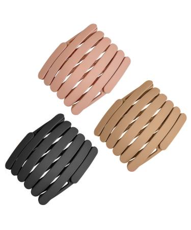 Teegxddy 3 Pieces Retractable Hair Band Women Hair Band Non-slip with Comb Teeth Wavy Hair Bands Portable Plastic Folding Headwear