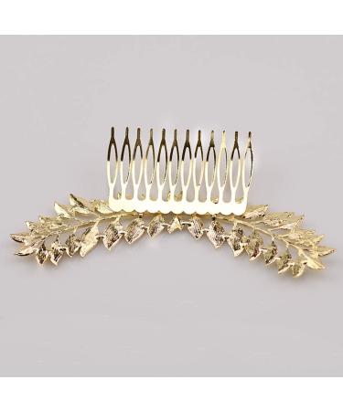 Bridal Gold Leaf Hair Comb Bridesmaid Hair Clips Hairpin Hair Accessories Wedding Hair Jewelry with Combs - Buy Online on GoSupps.com