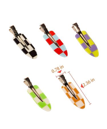 Magicsky 10PCS No Bend Hair Clips - Acrylic Resin Flat Styling Clip for Women - Checkerboard Checker White Black - Buy Online on GoSupps.com