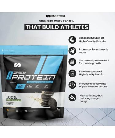 Limitless Pharma Pure Whey Protein | High Protein Whey Concentrate Protein Powder | 23g Protein 6g BCAAs Gluten Free Low Sugar Low Carb Low Lactose | 65 Servings 5LB (Strawberry Banana) Strawberry Banana 5LB - Buy Online on GoSupps.com