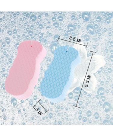 Exfoliating Bath Sponge 2Pcs Dead Skin Sponge  Super Soft Body Shower Sponge to Spa Reusable for Adults Children and Pregnant Women (Pink +Blue) two - Buy Online on GoSupps.com