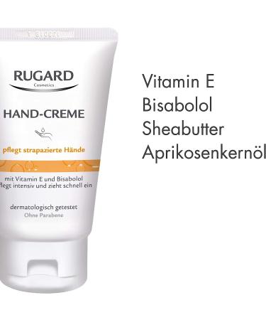 RUGARD Hand Cream 50ml - Fast Absorbing Care with Vitamin E Bisabolol & Shea Butter for Stressed Hands - Shop Internationally - Buy Online on GoSupps.com