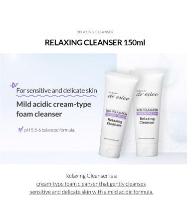Dr Eslee Foaming Facial Relaxing Cleanser for Sensitive Skin - 150ml Dermatological Gentle Creamy Face Wash Cleansing Foam | pH 5.5-6 Balanced Formula | Moisturizing & Soothing Korean Skin Care - Buy Online on GoSupps.com