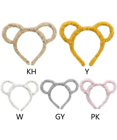 Goneryisour 2020 Fashion Women Winter Thick Plush Headband - Cute Round Mouse Bear Ears Hair Accessory in Yellow - Perfect for Makeup and Winter Style - Buy Online on GoSupps.com