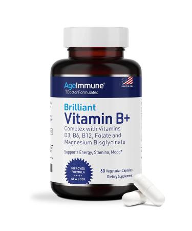 Vitamin B Complex with Vitamins B6 20mg  D3 1000IU  Albion Magnesium Bisglycinate 260mg  Methyl B12 1000mcg  and Folate as Methylfolate 600mcg DFE. Doctor Formulated MTHFR Support Supplement.