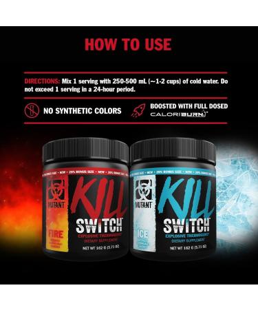 Mutant Killswitch Ultra Thermo - Premium Thermogenic Pre Workout - Ice Flavor 162g | Boost Energy & Burn Fat - Buy Online on GoSupps.com
