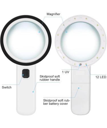 Professional 10 x Professional 12 Pocket Magnifier LED Light 90 mm Front Lens Magnification Reading to Children Elderly Watch Full of Stars - Buy Online on GoSupps.com
