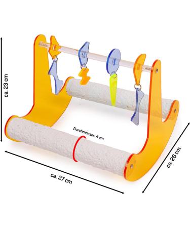 HappyBird Rockn Roll Seesaw - X-Large Acrylic Swing for African Grey Parrots | Therapeutic Perches & Fun Toy - Buy Online on GoSupps.com