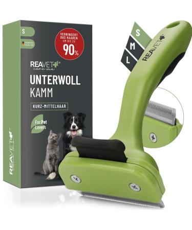 Reavet Unterwollkamm for dogs & cats short hair i Small breeds (size s) i removed underwool the top hair i maintains with a self-cleaning button I cat comb.