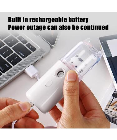 Cute Nano Mist Facial Sprayer Beauty Instrument USB Humidifier Rechargeable Face Steamer Moisturizing Beauty Nebulizer Tool Rabbit White Free Size - Buy Online on GoSupps.com