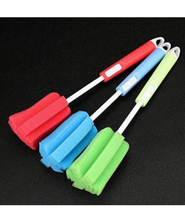 3PCS Adjustable Sponge Cleaning Brush Cleaner with Plastic Long Handle and Hanging Hole Cup Feeding Bottle Scrubber Washing Cleaning Brushes for Coffee Glasses Pot Milk Cup Mugs Winebottle Baby Bottles(Color Random) - Buy Online on GoSupps.com