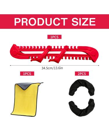 Dazztime Runner Skating Shoes - Ice Skating Runners with Elastic Shades Adjustable Protection and Towel | Adult & Kids | Red - Buy Online on GoSupps.com