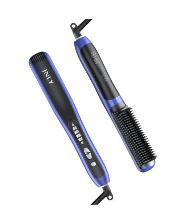 JNLY Hair Straightener Brush Ionic Hair Straightener Comb 3 in 1 Hot Comb Hair Straightening Brush 6 Temps Fast Heating Frizz-Free Anti-Scald Auto-Off Gifts for Professional Styling Salon at Home