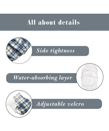 Hi Sprout Reusable Male Dog Diaper - Washable & Absorbent Cloth (3 Pack) in Colorful Check Pattern Size M - Buy Online on GoSupps.com