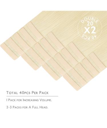 Buy If-of-Hearted Tape Extensions | 40pcs 80g 30cm Platinum Blonde Real Hair | Invisible Tape-In Extensions - Silky Straight Skin Weft - Buy Online on GoSupps.com