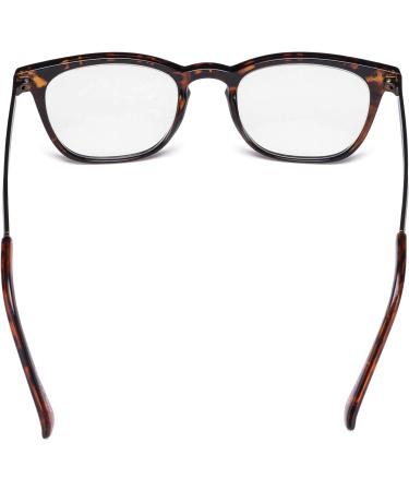 Eyekepper Retro Square Reading Glasses +2.0 - Tortoise Plastic Frame with Metal Arms - Stylish & Lightweight Eyewear for Men & Women - Buy Online on GoSupps.com