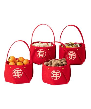 Spring Festival Candy Holder Festive Candy Basket Non-Woven Fabric - Candy Basket Candy Tray for Home Kitchen Dudok More Than Enough Every Year