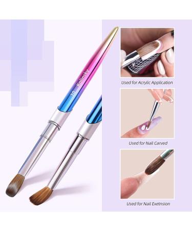 100% Kolinsky Acrylic Nail Brush - Size #8 Gradient | Professional 3D Round Shape Handmade Brush for Acrylic Application in Manicure - Buy Online on GoSupps.com