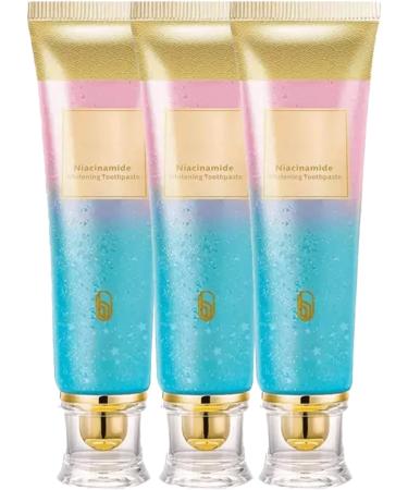 3/6PCS Niacinamide Whitening Toothpaste Natural Whitening Toothpaste with Niacinamide Cleans Thoroughly Removes Stains Gentle Formula for Whiter Teeth and Fresh Breath (3PCS)