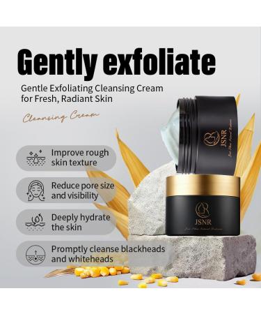 JSNR Exfoliating Deep Cleansing Cream Gentle Face Cleanser for Pores & Blackheads Collagen + Hyaluronic Acid Formula Brightens & Smooths Skin exfoliation skincare 100ml - Buy Online on GoSupps.com