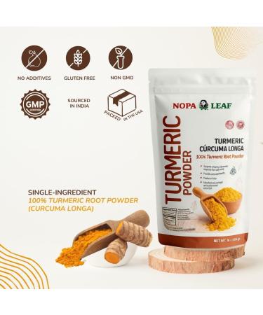 NOPA Leaf Turmeric Powder 100% Turmeric Root Powder (Curcuma Longa) Non-GMO, Gluten-Free 16 oz (454g) - Buy Online on GoSupps.com