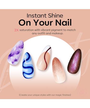 Modelones Gel Nail Polish Kit 20 Colors Nude Gel Polish Set White Glitter Pink Navy Blue Chameleon with Glitter Glossy&Matte Top Base Coat Nails Art Starter Manicure Home DIY Gifts Pink Blue - Buy Online on GoSupps.com