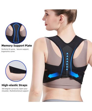 BraceTop Posture Corrector for Men and Women - Pain Relief Back Brace with Adjustable Support - Comfy Shoulder and Neck Brace - Upper Back Straightener for Clavicle and Spine - S/M Size - Buy Online on GoSupps.com