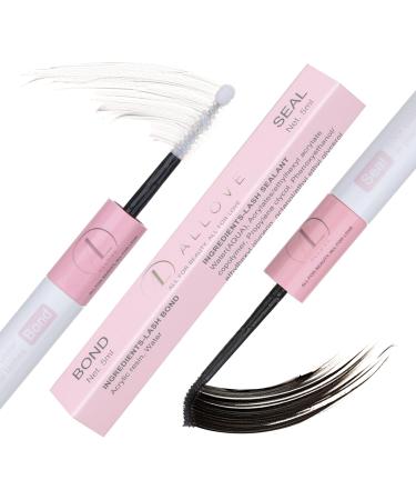 ALLOVE Lash Bond and Seal for Eyelash Extensions Cluster Lash Glue and Sealant for DIY Lash Extensions Strong Hold for 48-72 Hours Waterproof Lash Adhesive for Individual Lashes Bond and Seal 10ml