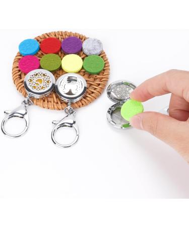 SHIDOW Essential Oil Diffuser Keychain - Aromatherapy Heart Pattern Key Ring for Women | Perfect Birthday & Valentine's Day Gifts - 3 Set Silver - Buy Online on GoSupps.com