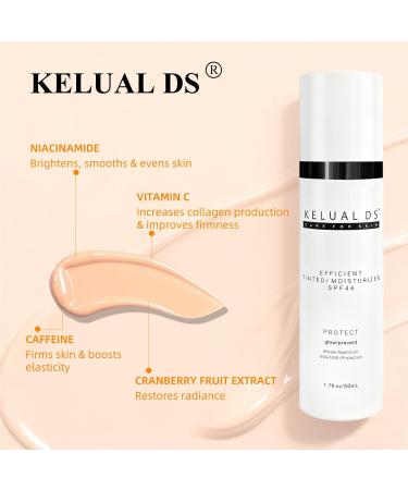 KELUAL DS Anti-Aging Tinted Face Moisturizer & Sheer Face Sunscreen SPF 46 Hydrating Skin Care & Sunscreen Moisturizer 1.7OZ/50ML - Buy Online on GoSupps.com