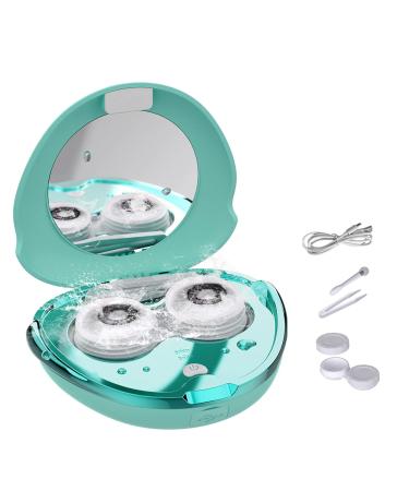 Contact Lens Cleaner Machine, Portable Ultrasonic Contact Lens Cleaner with USB Charger ,Small 56kHz High Frequency Vibrate,for Daily Care Fast Cleaning Soft and Hard Contact Lenses(Green)