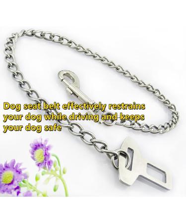 JLEivvi Dog Seat Belt for Car Stainless Steel Dog Car Seat Belt Vehicle Travel Dog Harness Dog Chain Pet Vehicle Safety Restraint Cable for Puppy Small Medium Large Dogs(60cm) - Buy Online on GoSupps.com