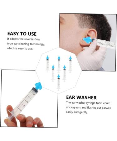 PLAFOPE 6Pcs Ear Cleaning Ear Wax Flusher Tool for Ear Care Smooth Nozzle for Wax Removal Capacity Easy to Use - Buy Online on GoSupps.com