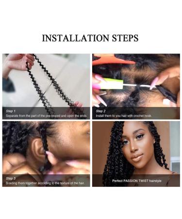 Passion Twist Hair 18 Inch Water Wave Crochet Braiding Extensions - 8 Packs for Black Women (1B/27) - Buy Online on GoSupps.com