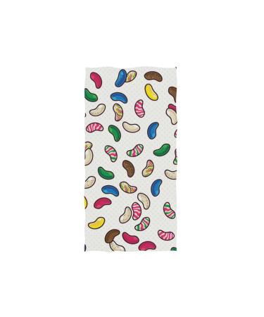 ALAZA Microfiber Gym Towel Colorful Jelly Bean Candy  Fast Drying Sports Fitness Sweat Facial Washcloth 15 x 30 inch