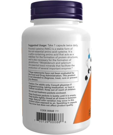 Now Foods NAC-Acetyl Cysteine 600mg 250 Vcaps - 500 (250x2) Supply - Buy Online on GoSupps.com